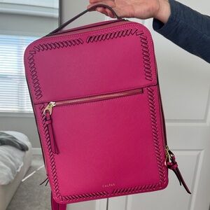 Calpak Fuchsia Backpack with Stitch Accents